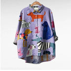 Laluna® | Damesblouse met Hondenprint