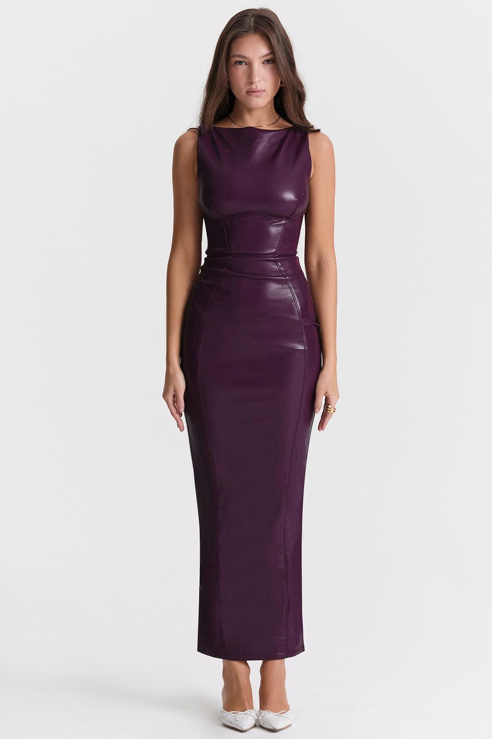 Lisa | Luxe Leren Maxi Jurk
