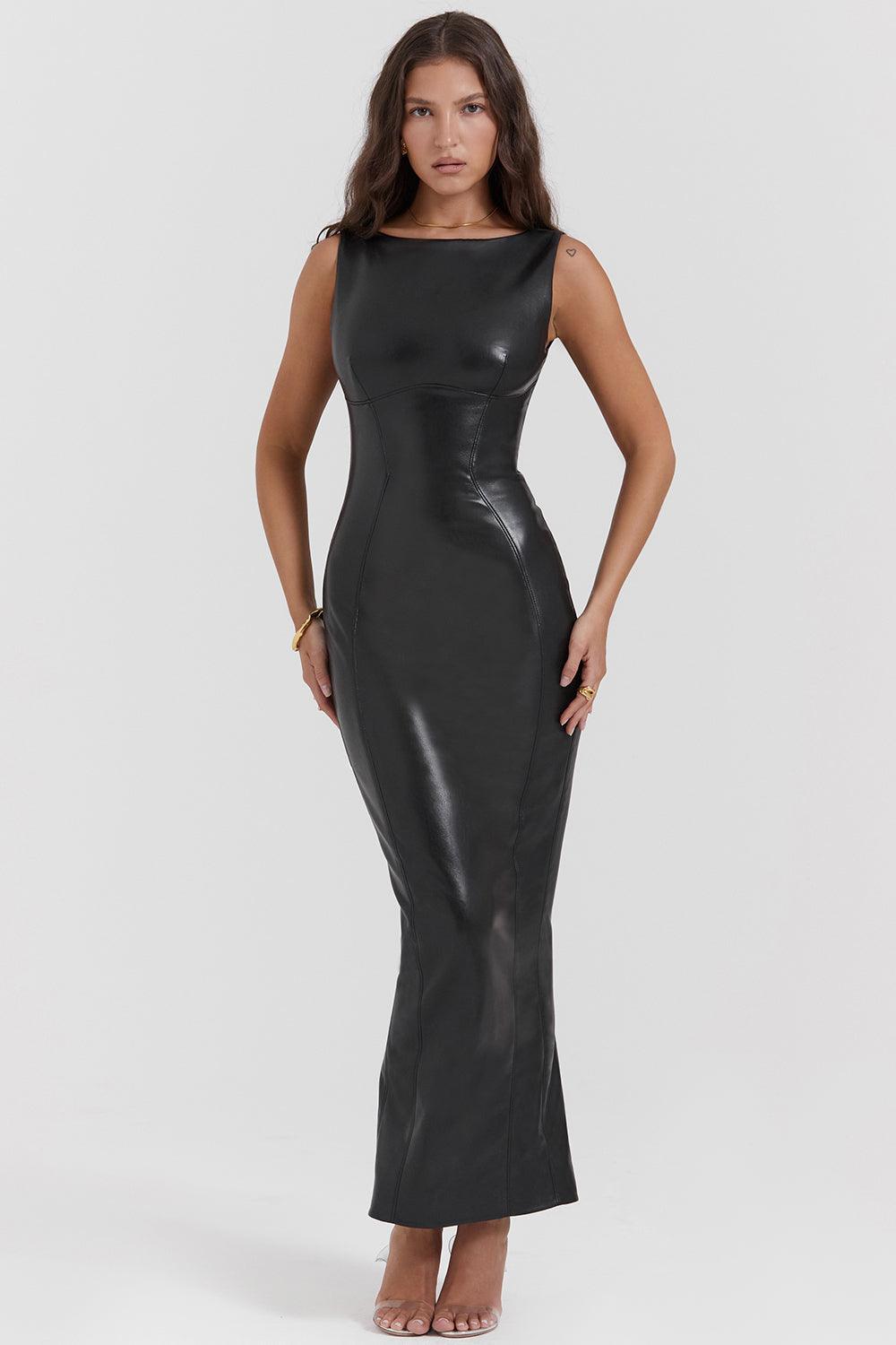 Lisa | Luxe Leren Maxi Jurk