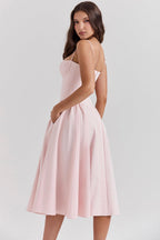 Laluna® | Twill Korset Midi Jurk
