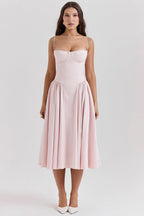 Laluna® | Twill Korset Midi Jurk