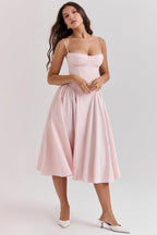 Laluna® | Twill Korset Midi Jurk