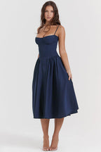 Laluna® | Twill Korset Midi Jurk