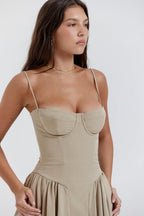 Laluna® | Twill Korset Midi Jurk