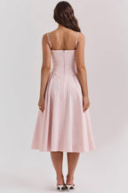 Laluna® | Twill Korset Midi Jurk