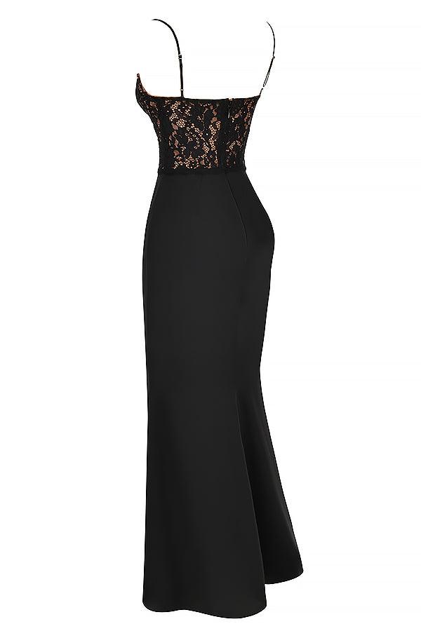 Laluna® | Zwarte Korset Maxi Jurk