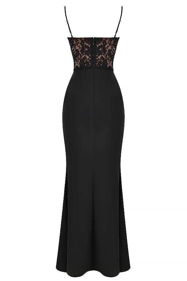 Laluna® | Zwarte Korset Maxi Jurk
