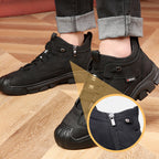Leren herensneaker met voering van kunstwol