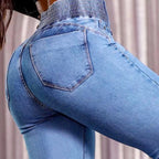 Laluna® | Stretch Flare Jeans met Hoge Taille