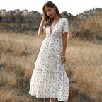 Tess™ Witte Lange Zomerjurk met Print