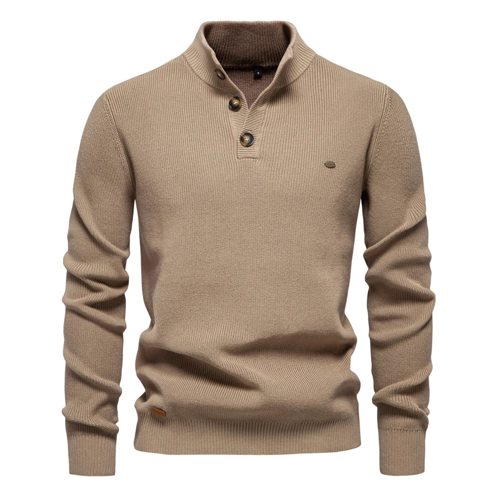 Michiel | Heren Trui Met Knoopdesign