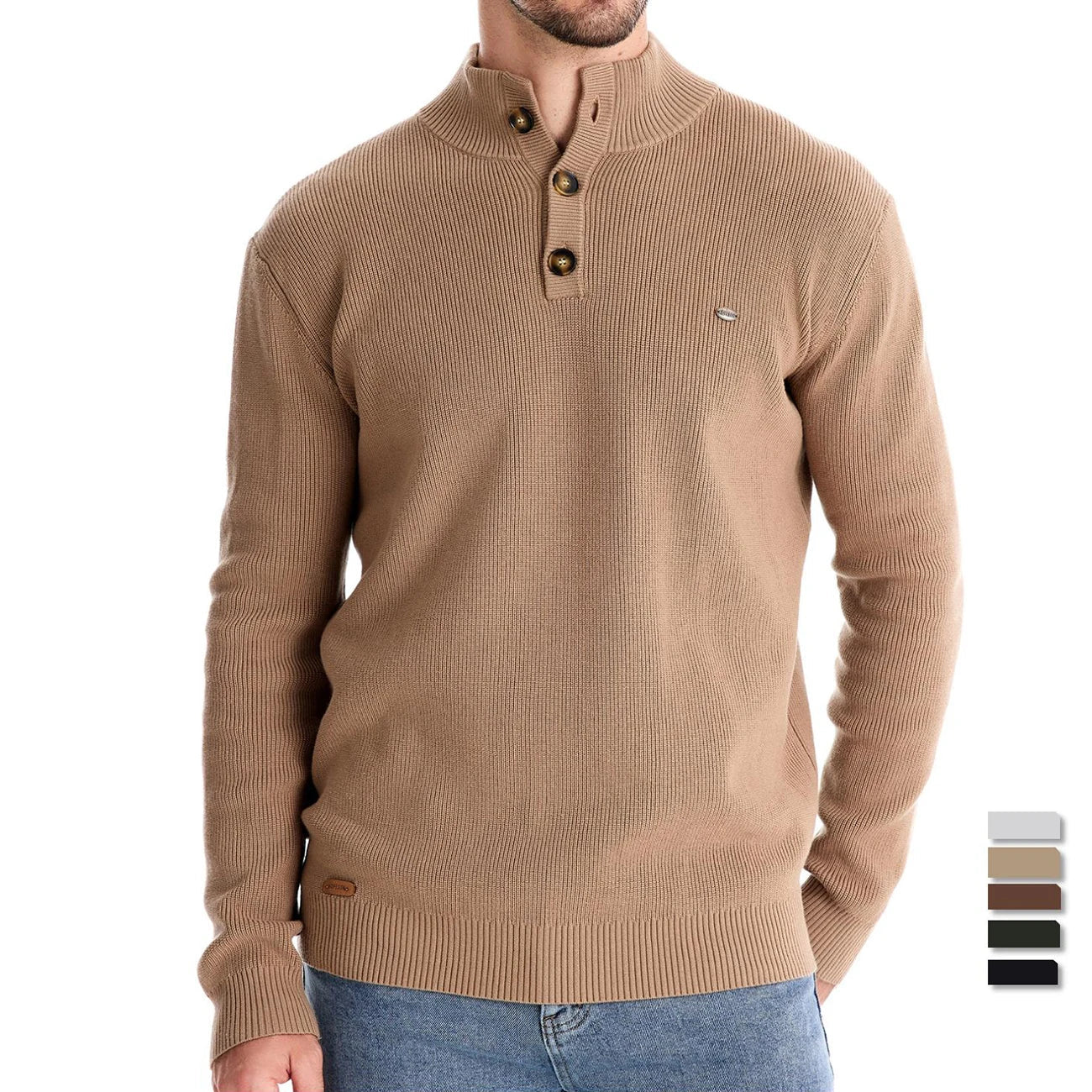 Michiel | Heren Trui Met Knoopdesign