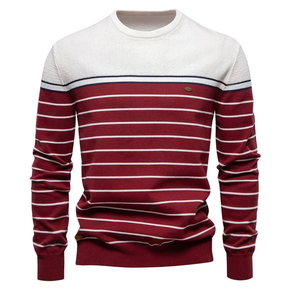 Sebastian | Heren Trui Met Streepdesign